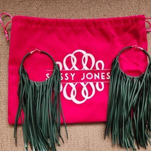 Sassy Jones Green fringe earrings